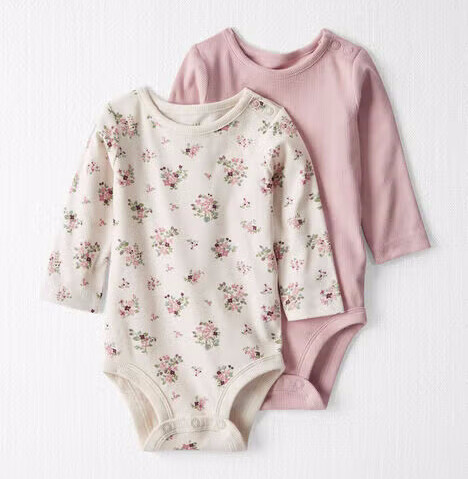 Organic Baby Girl Long Sleeve Onesies