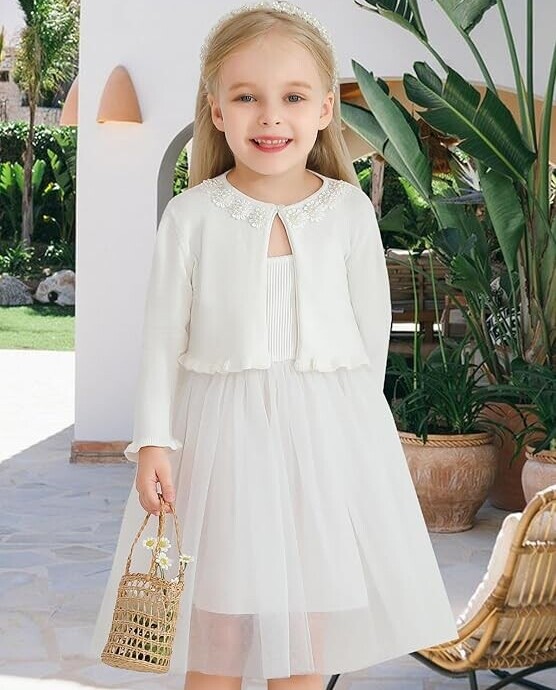toddler girls white cardigan sweater
