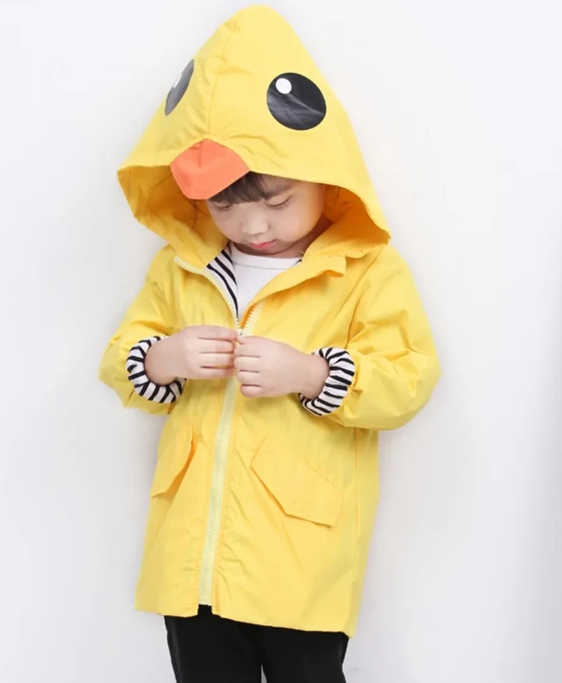 duck raincoat toddler jacket with yellow duck print