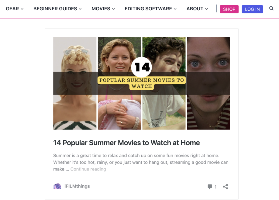 Internal link at the end of an article