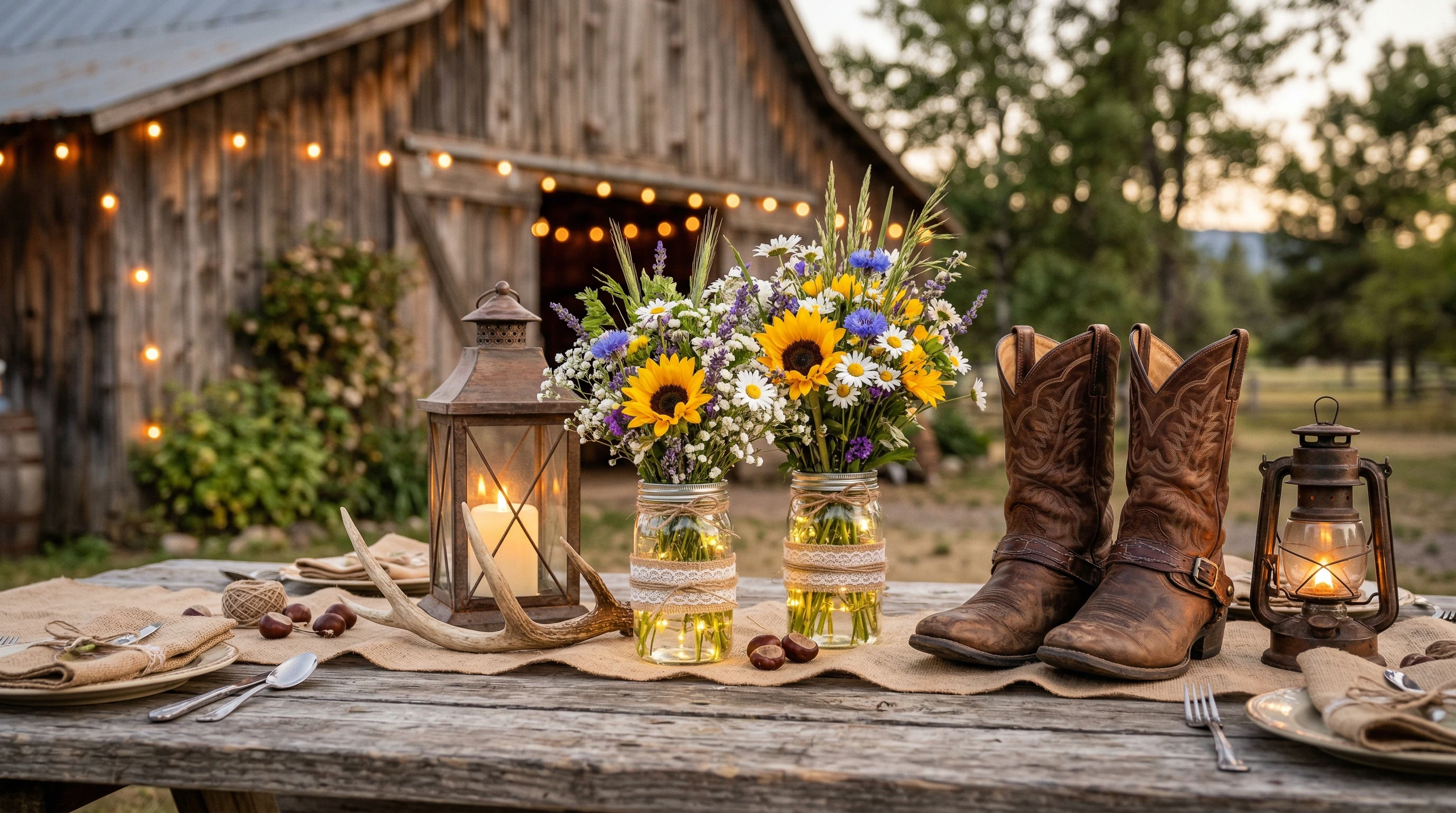 Rustic Western Wedding Centerpieces