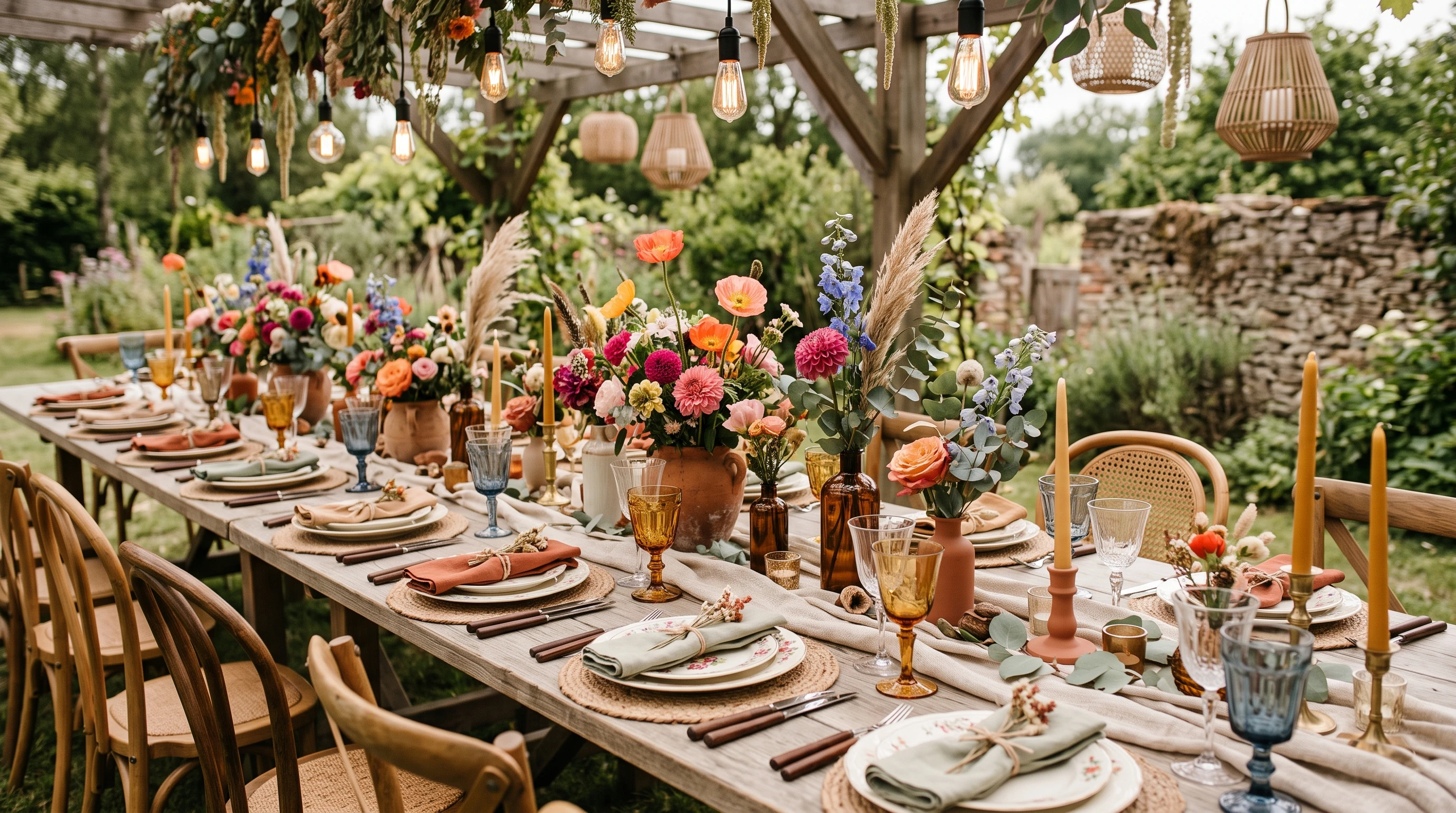 Boho Wedding Table Setting Inspiration