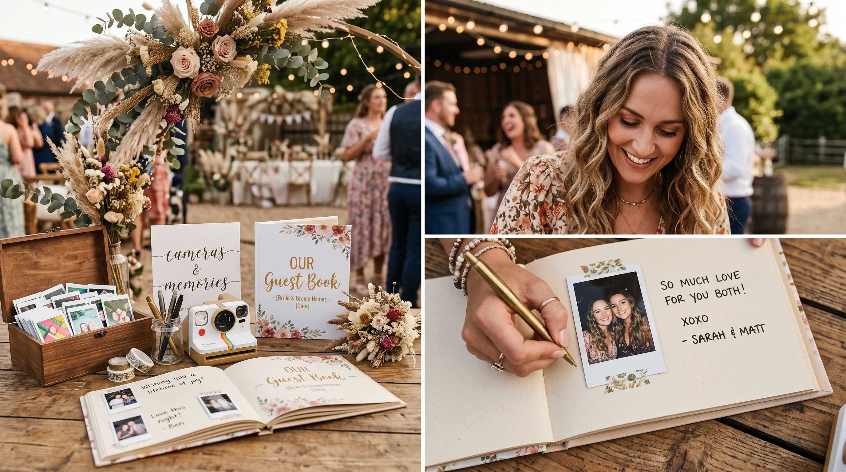 Boho wedding guest book ideas