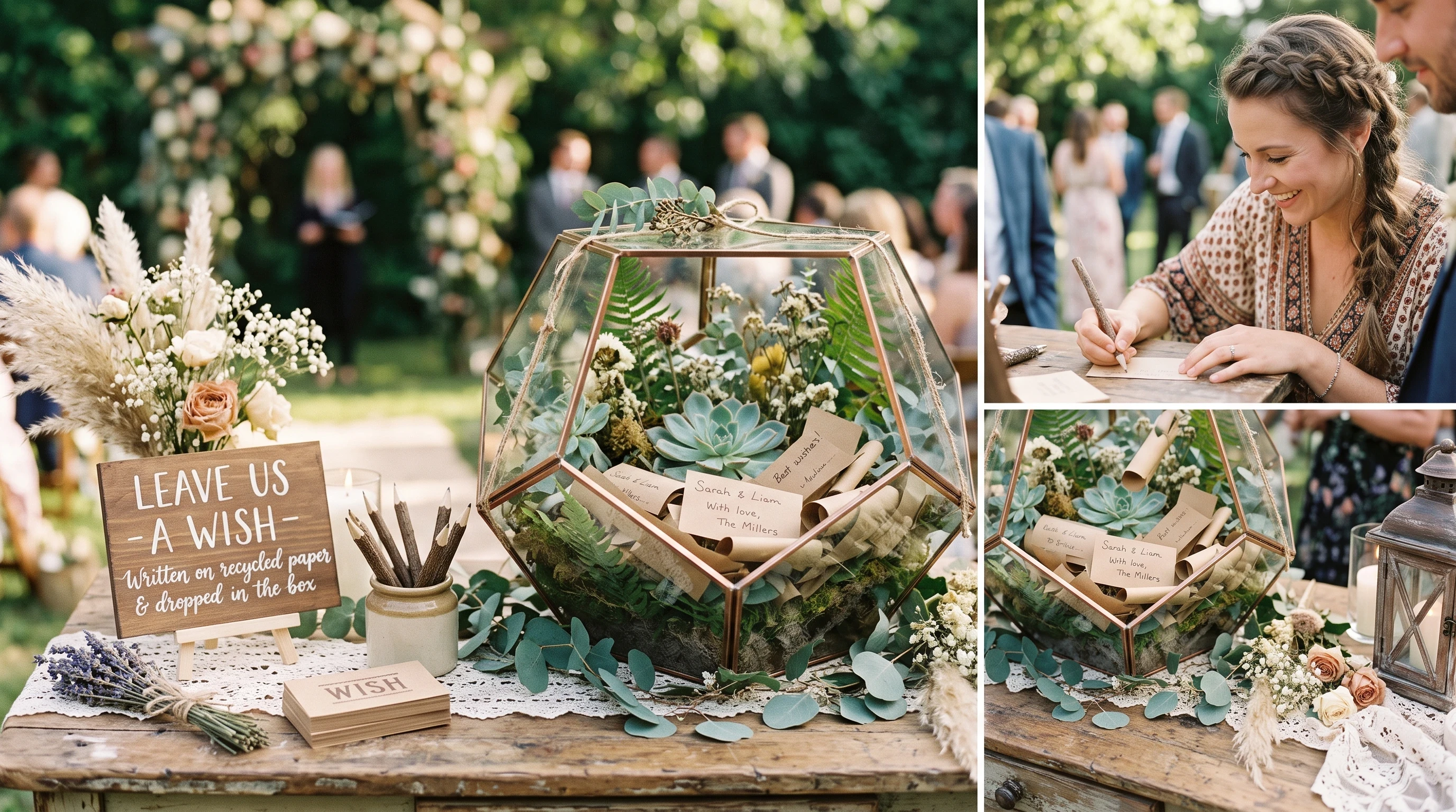 Boho wedding guest book ideas