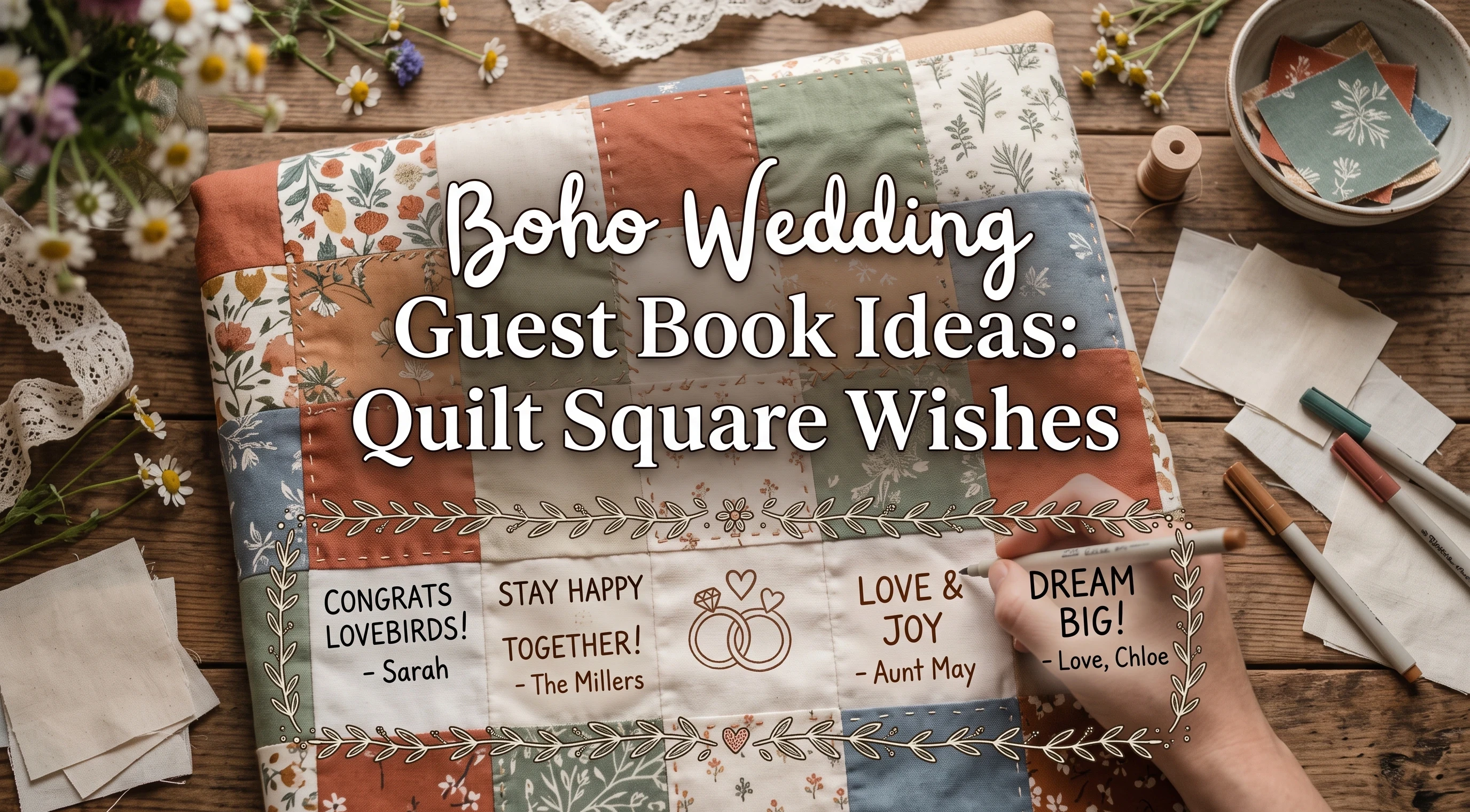 Boho wedding guest book ideas