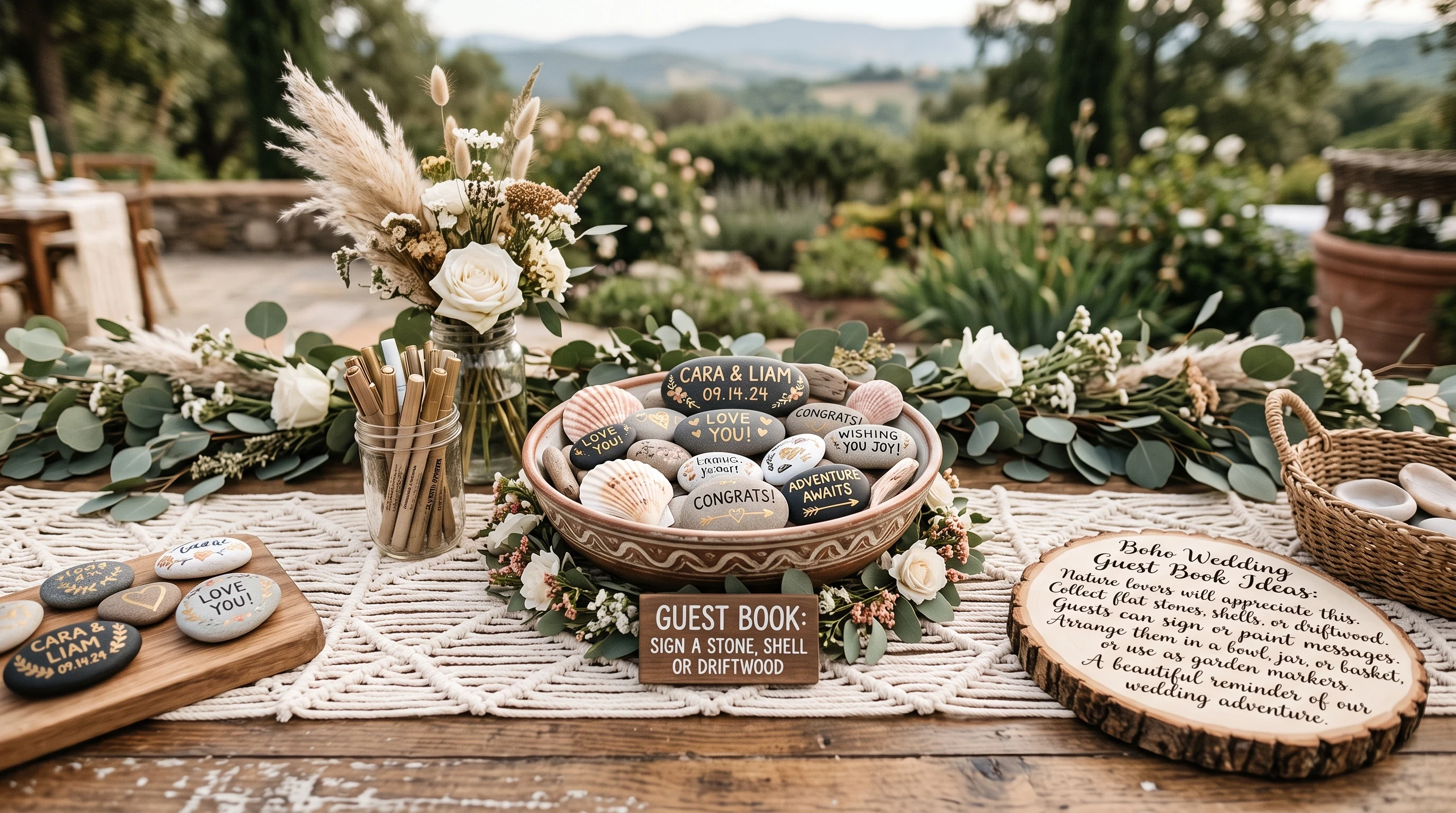 Boho wedding guest book ideas 