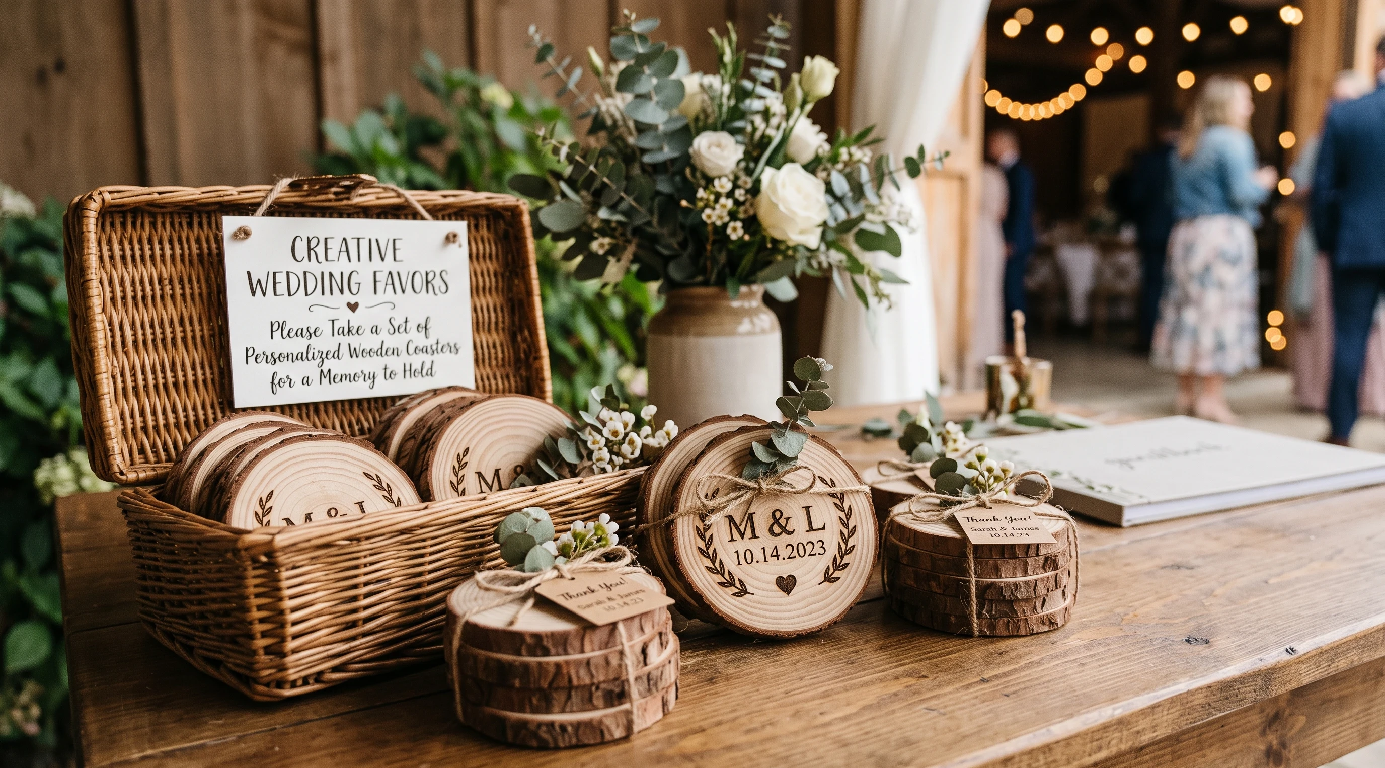 Wedding favors Personalized Wooden Coasters