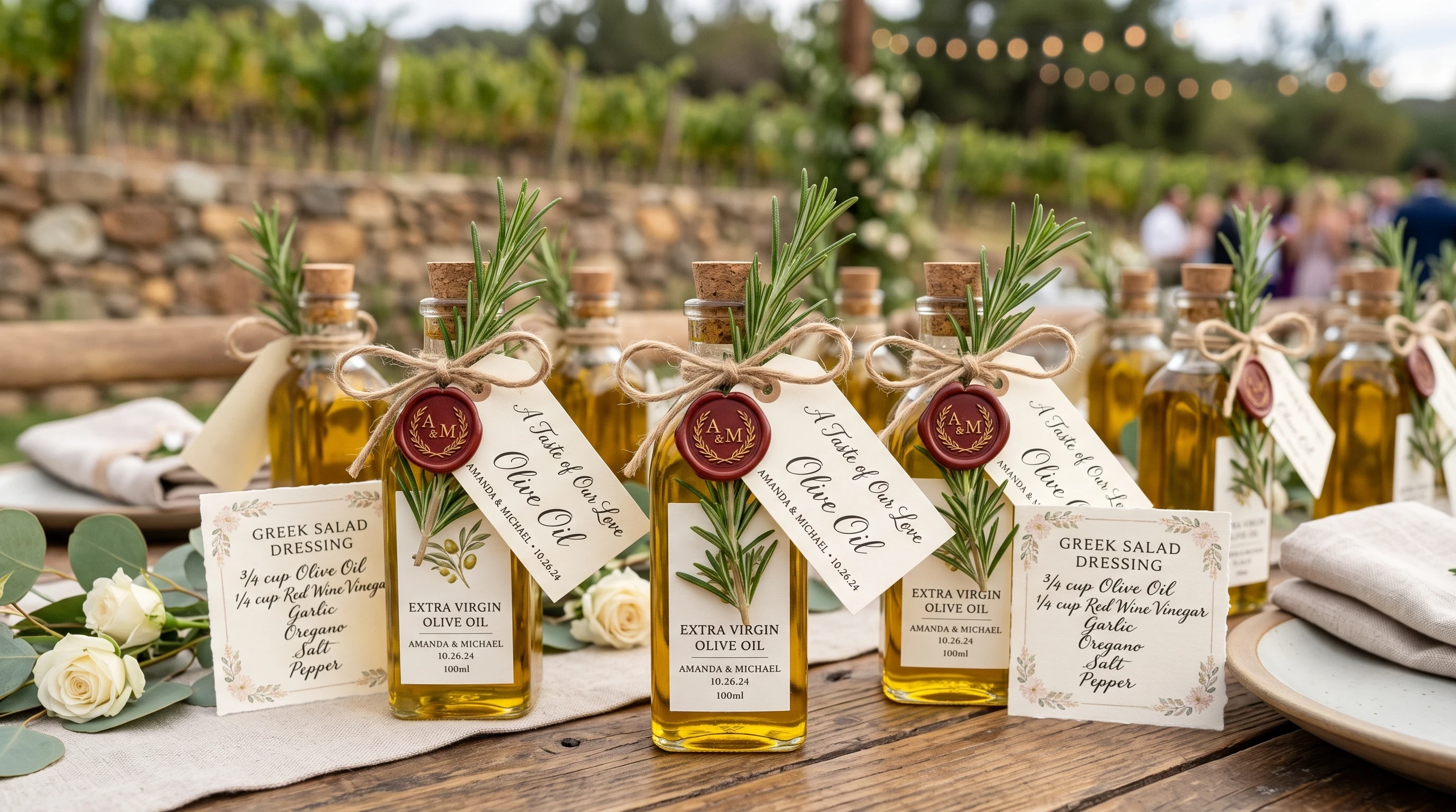 Mini Olive Oil Bottles Wedding favors