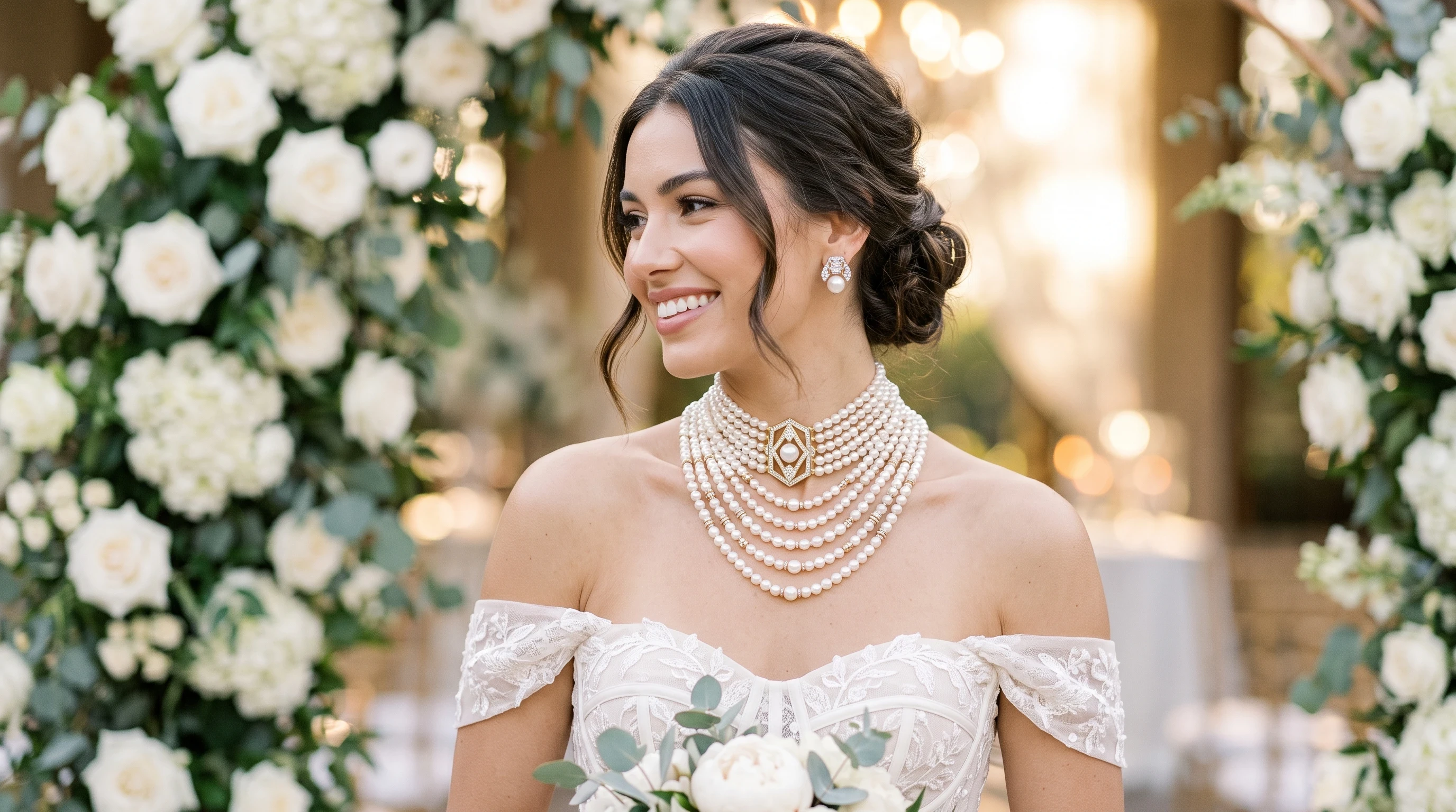  Layered Pearl Chokers With Modern Flair Bridal jewelry