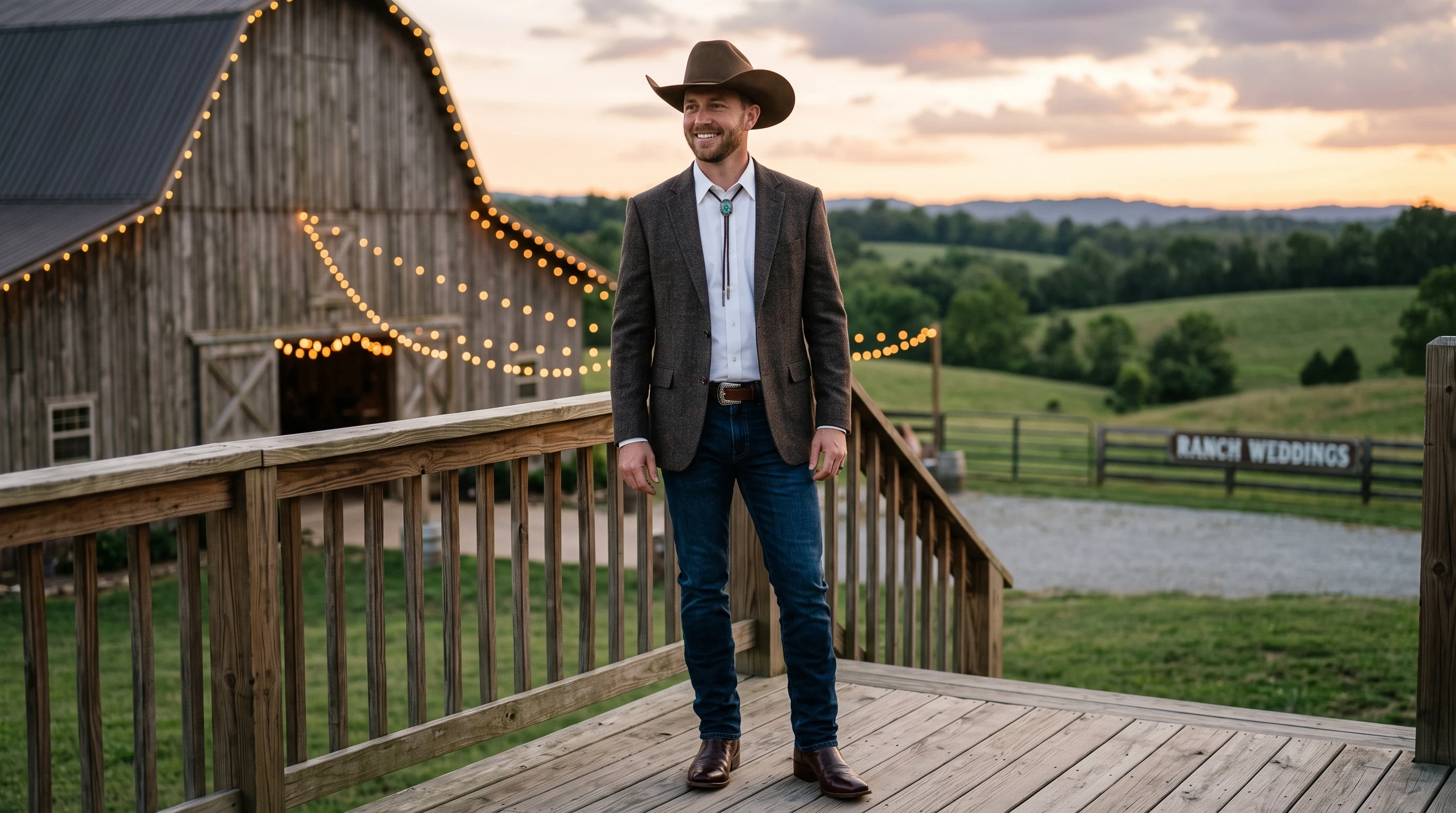 Groom attire Dark Denim With a Tailored Blazer
