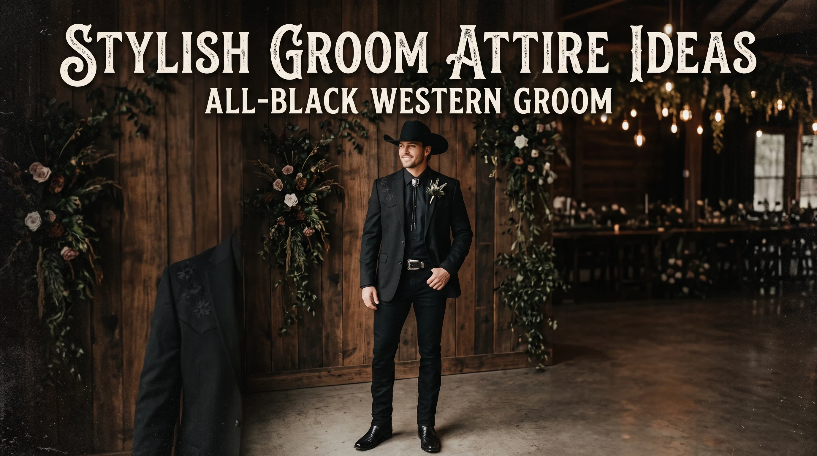 All-Black Western Groom Attire
