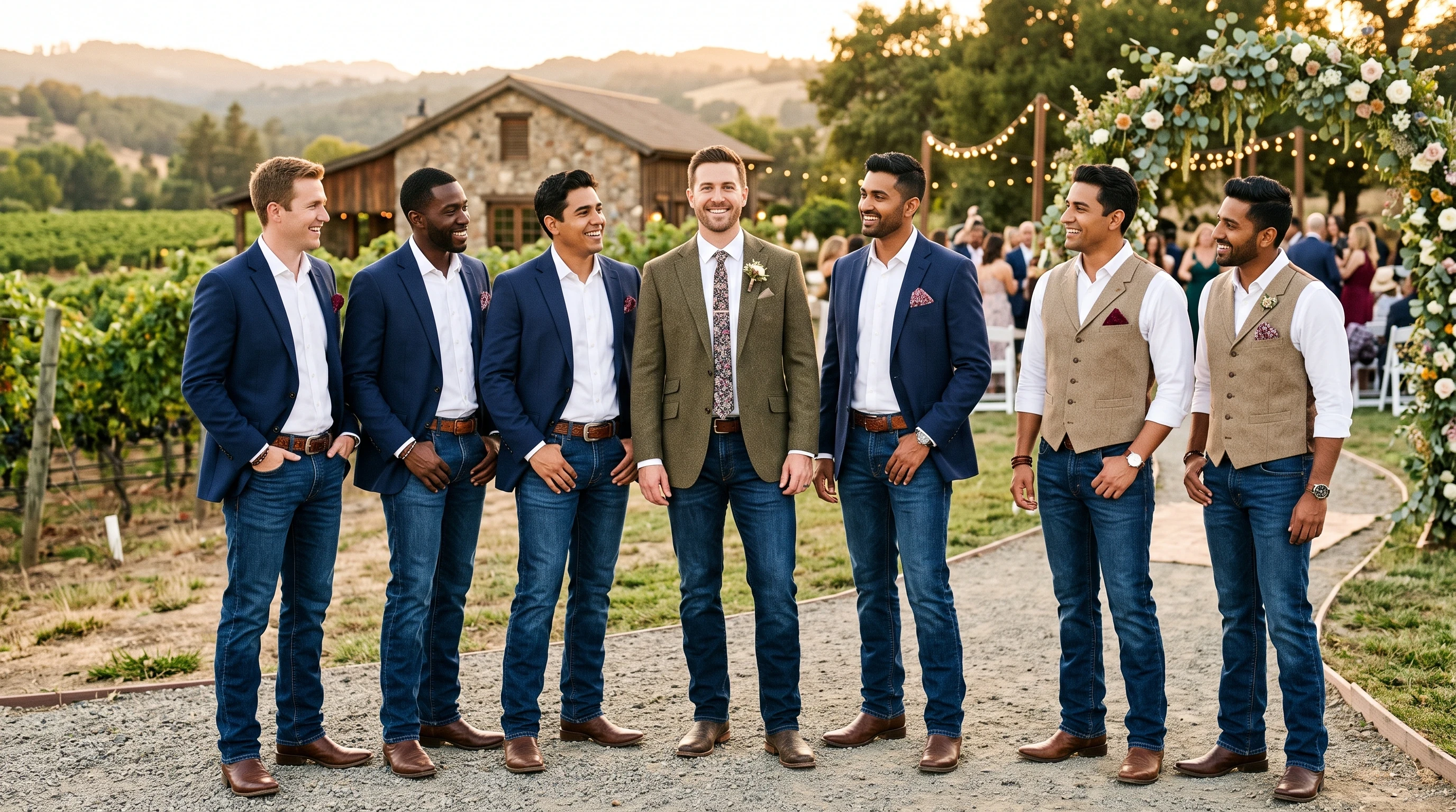 Groomsmen Wearing Jeans