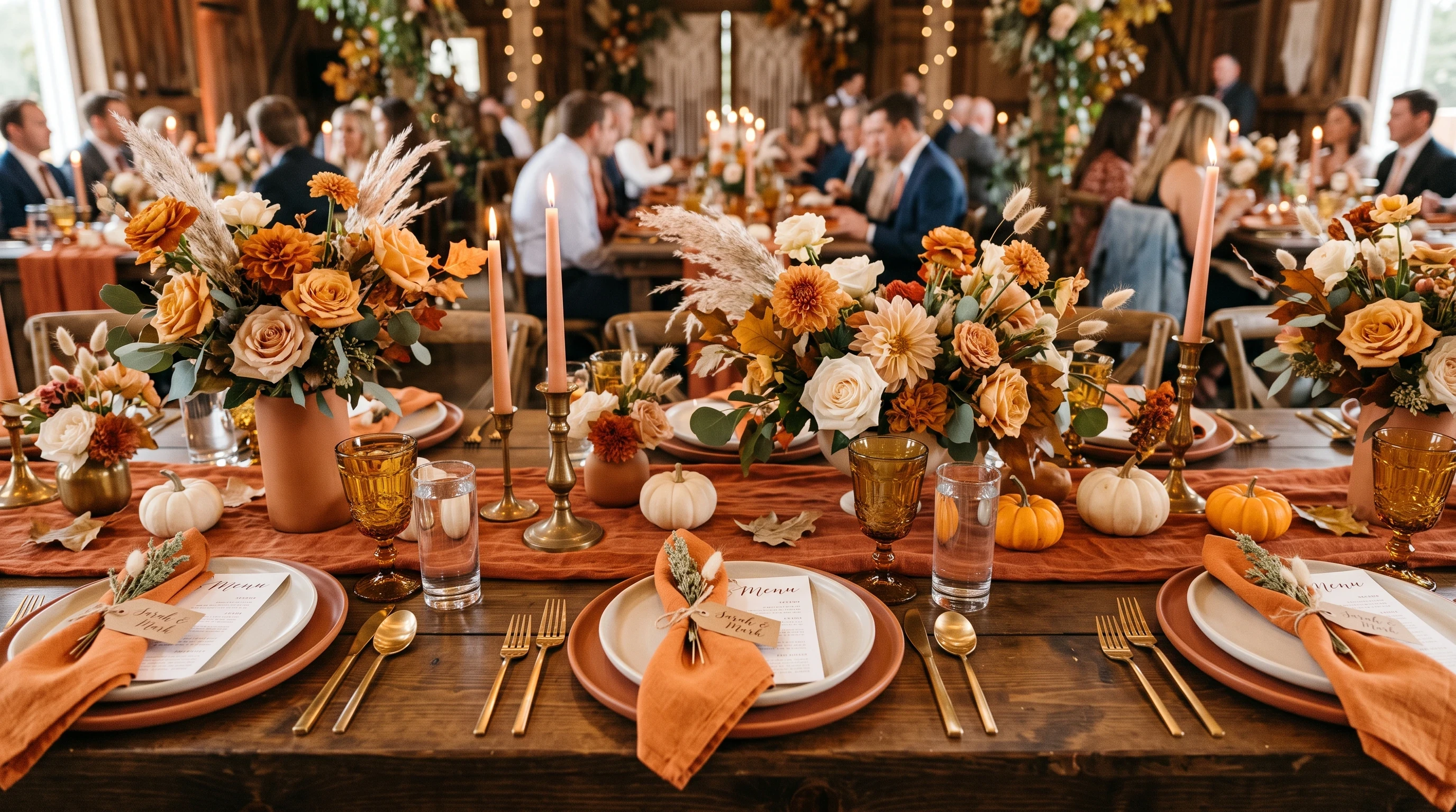 Boho Wedding Table Setting for Terracotta and Warm Earth Tones