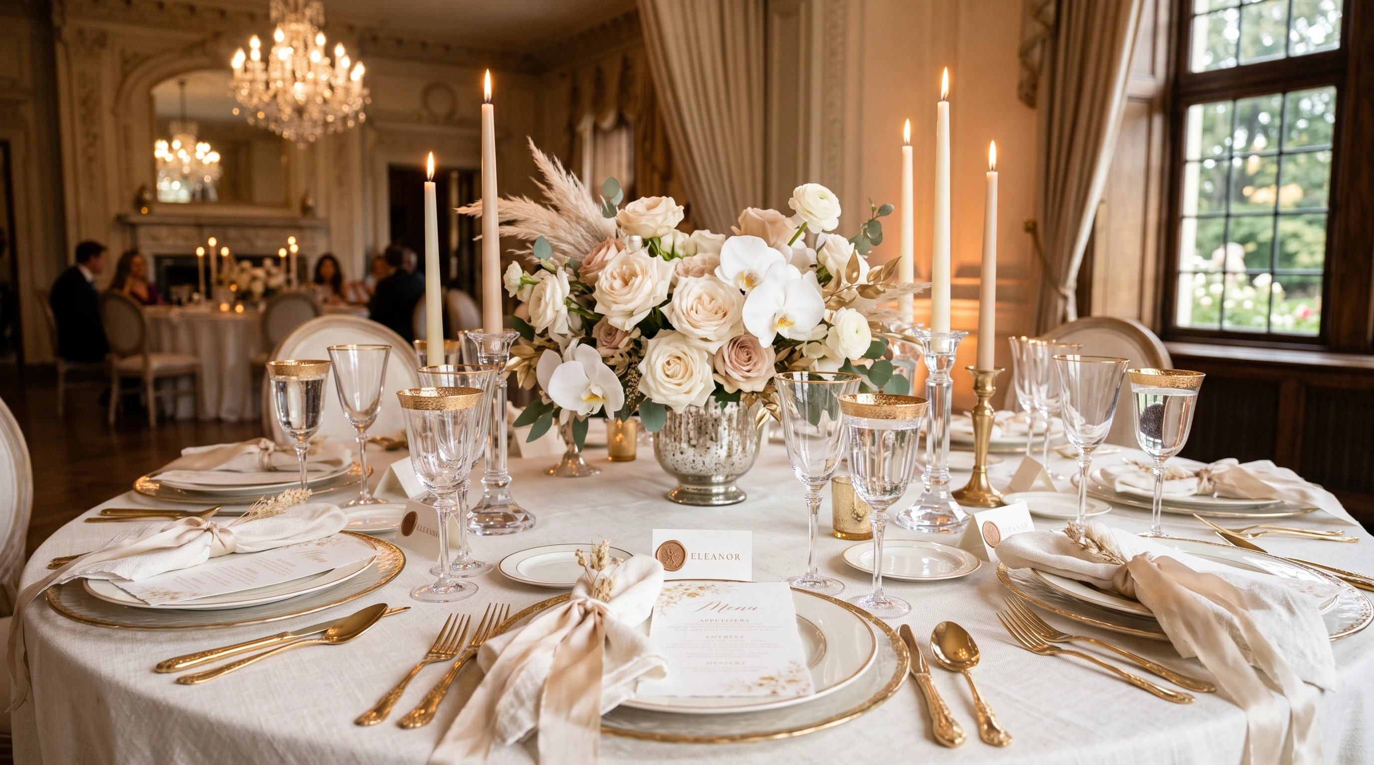 Wedding Table Setting for Elevated Boho for a More Formal Reception