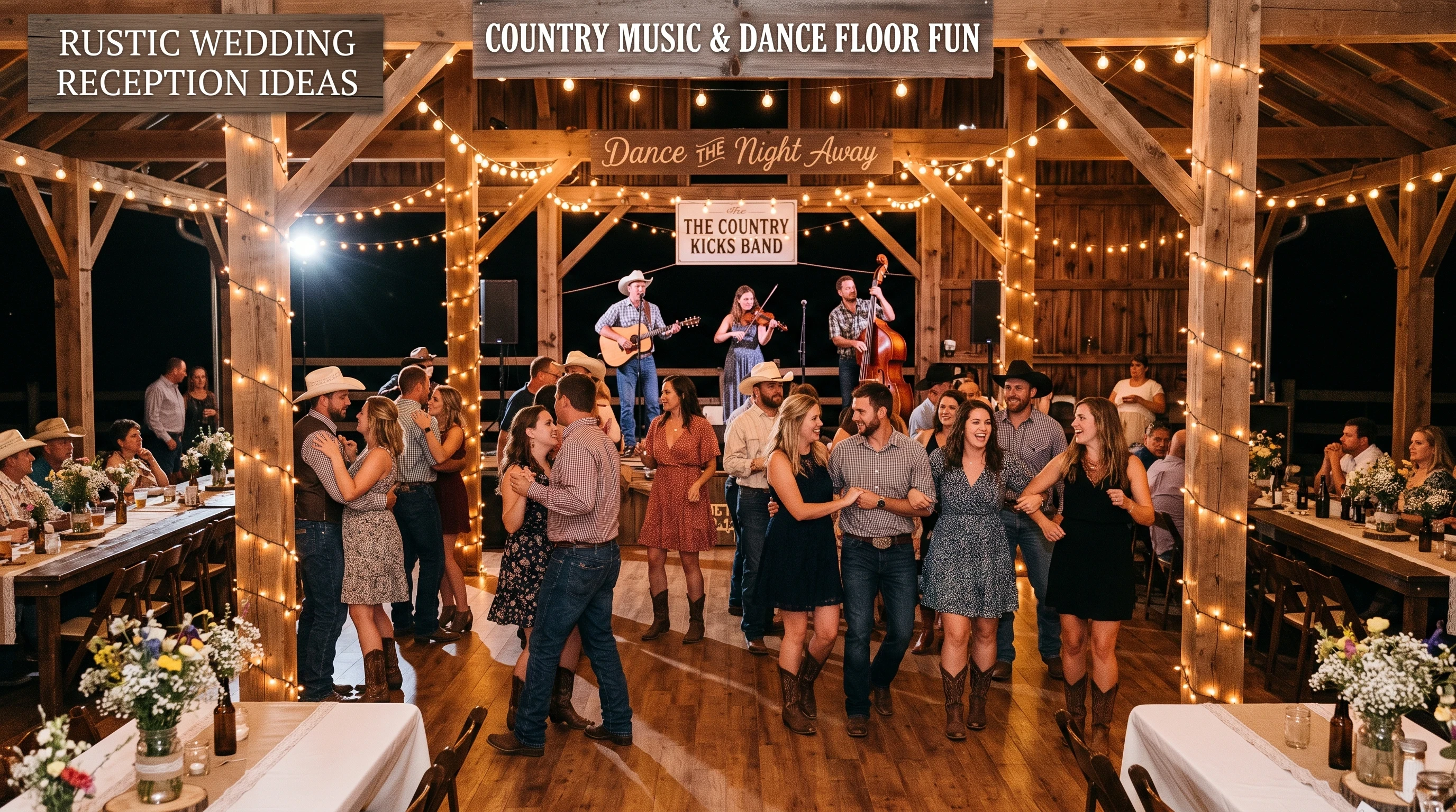 Rustic Wedding Reception Ideas for Country Music And Dance Floor Fun