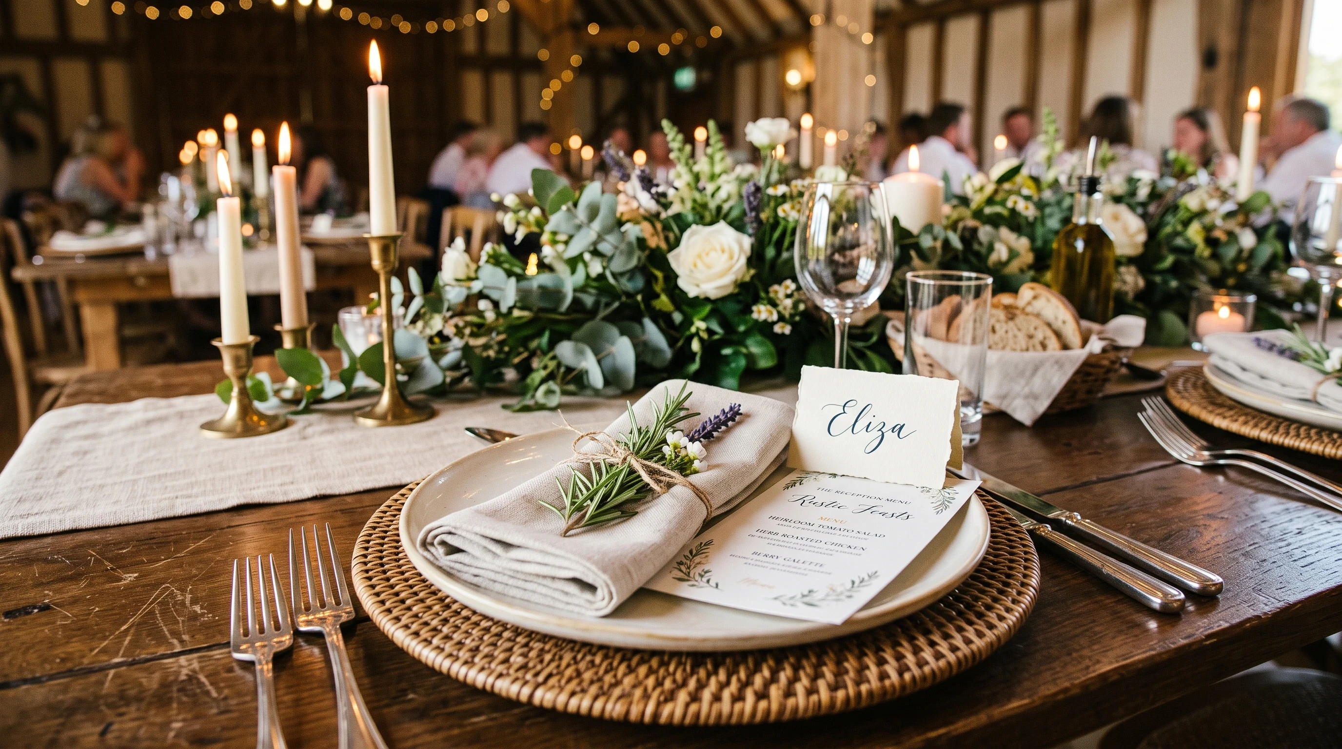Wedding Reception Ideas for Rustic Place Settings With Natural Details