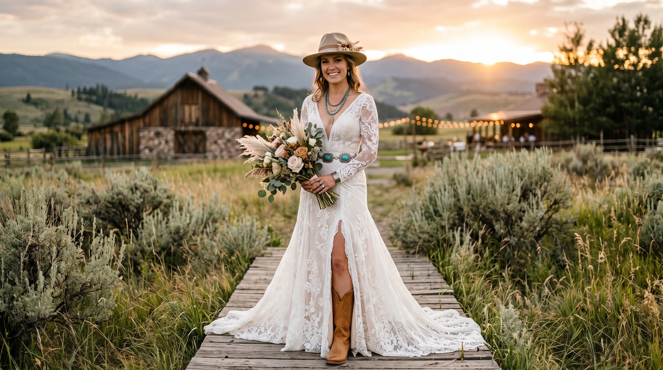 Modern Western-Rustic Wedding Dress