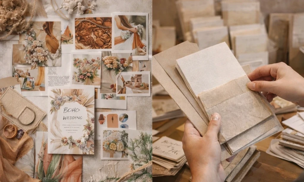 Boho wedding stationery 