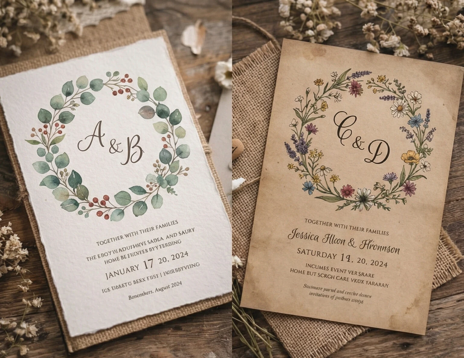 Western wedding invitations