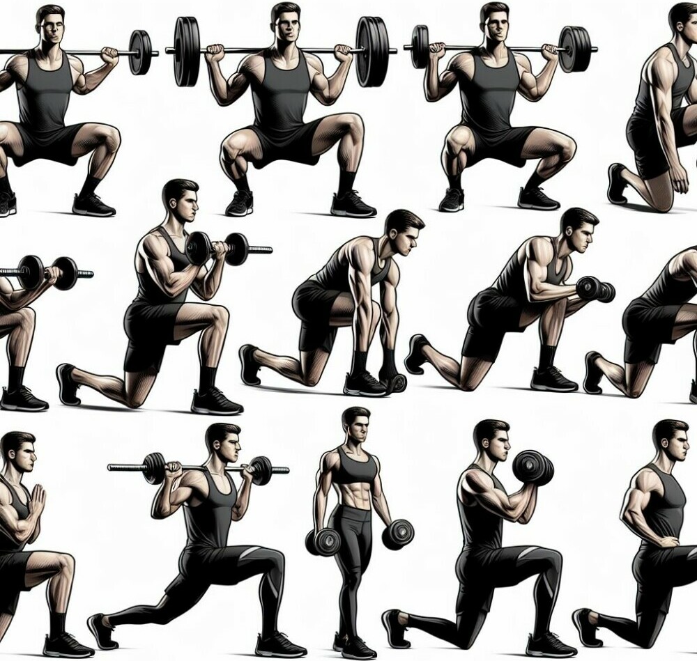 demonstrating proper form and execution for a range of exercises