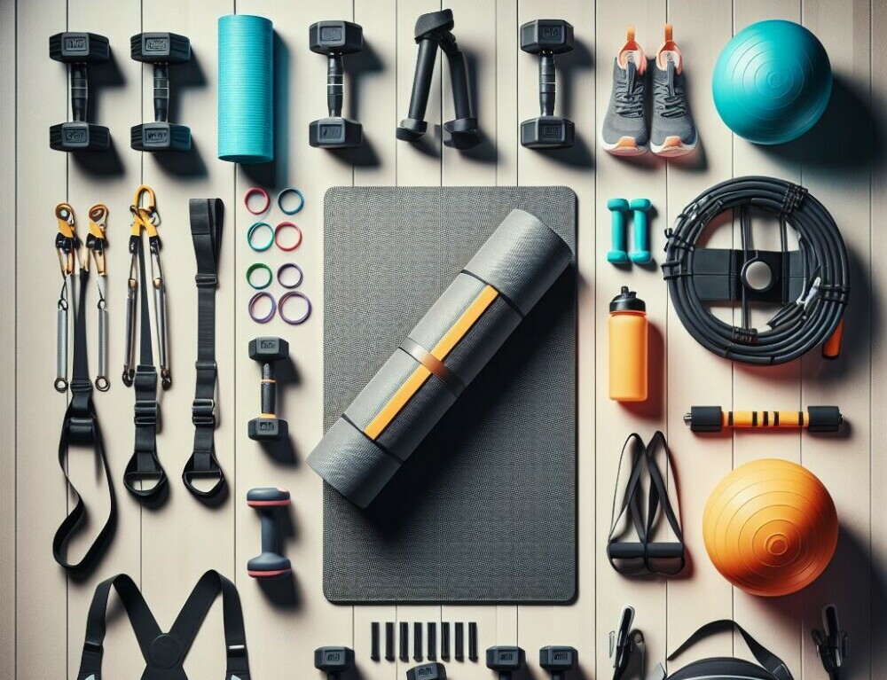 a collage image displaying a range of functional fitness gear