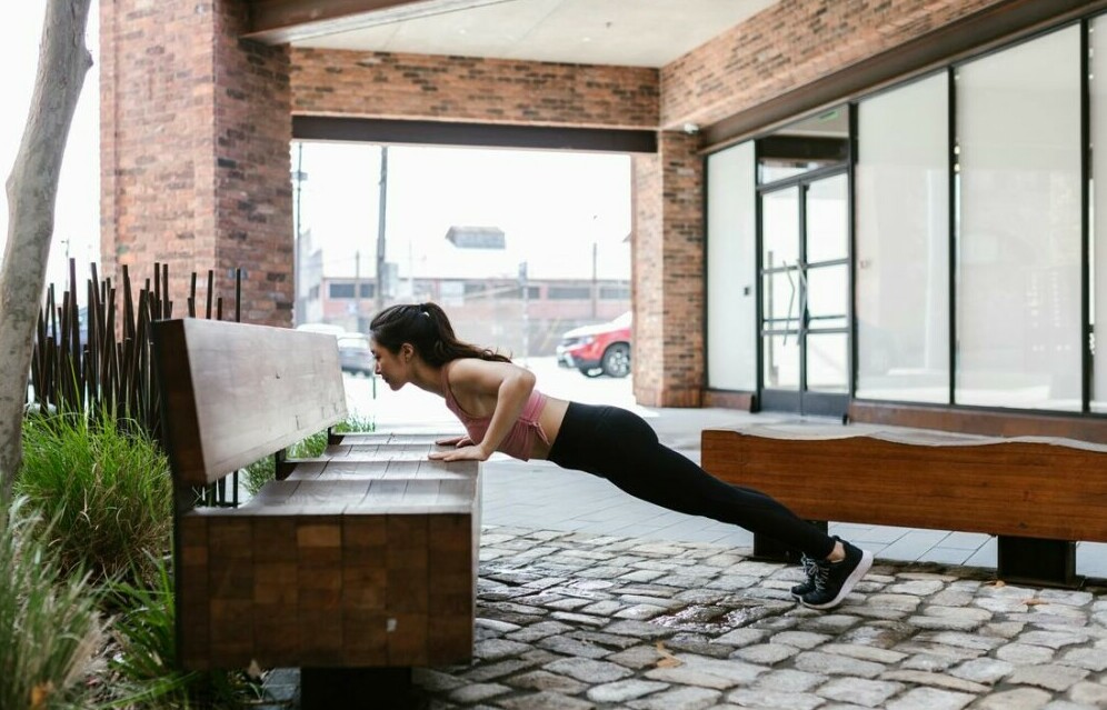 A Woman Doing a Push-Up