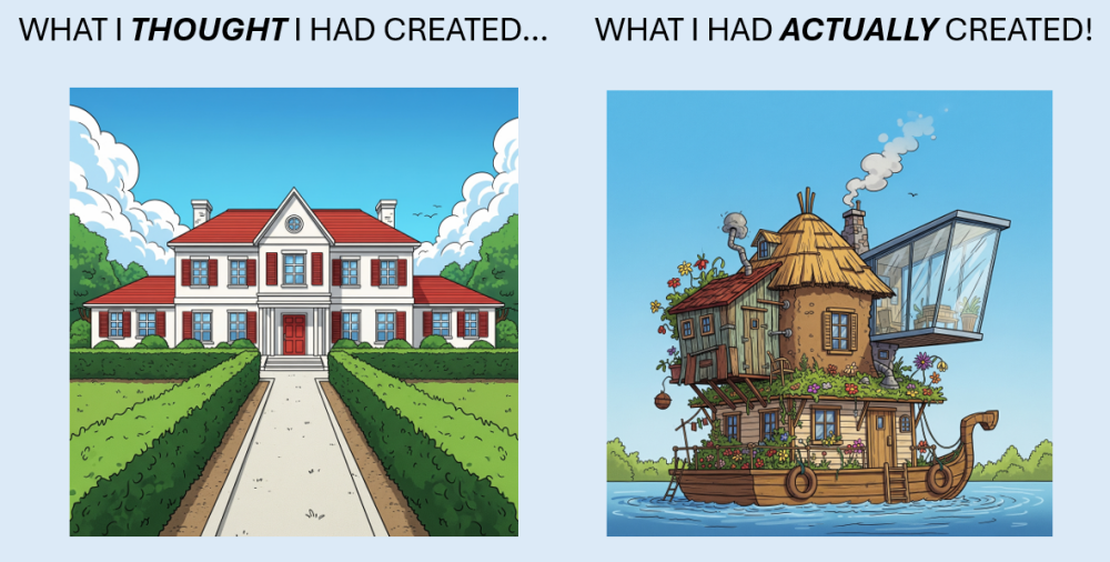 Two contrasting houses - one beautifully designed, and one a bit of a mismatched mess!