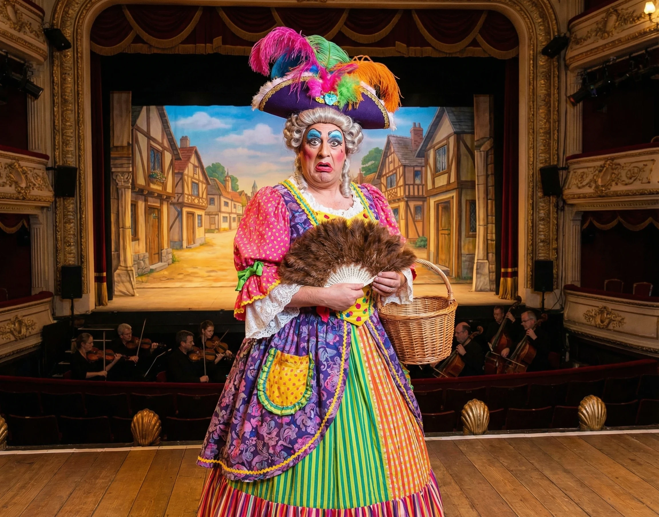 A traditional pantomime dame
