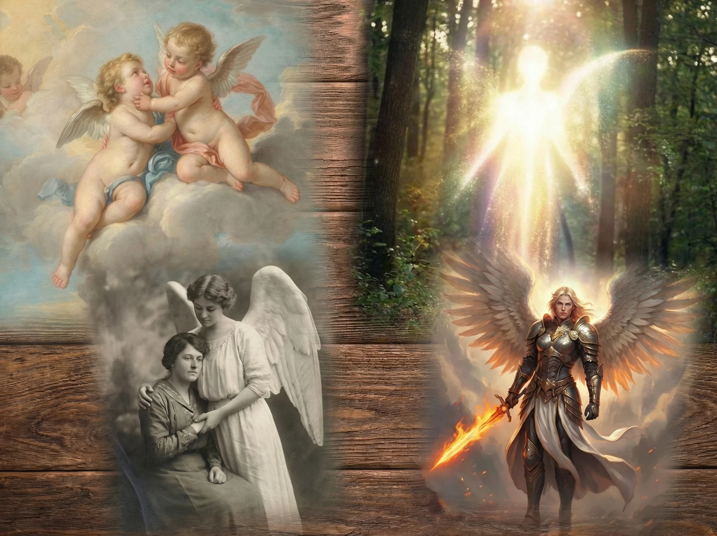 4 different views of angelic beings