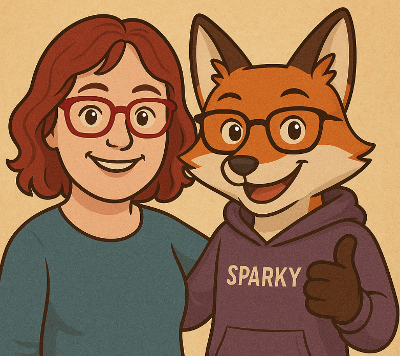 Drawing of a girl and a fox