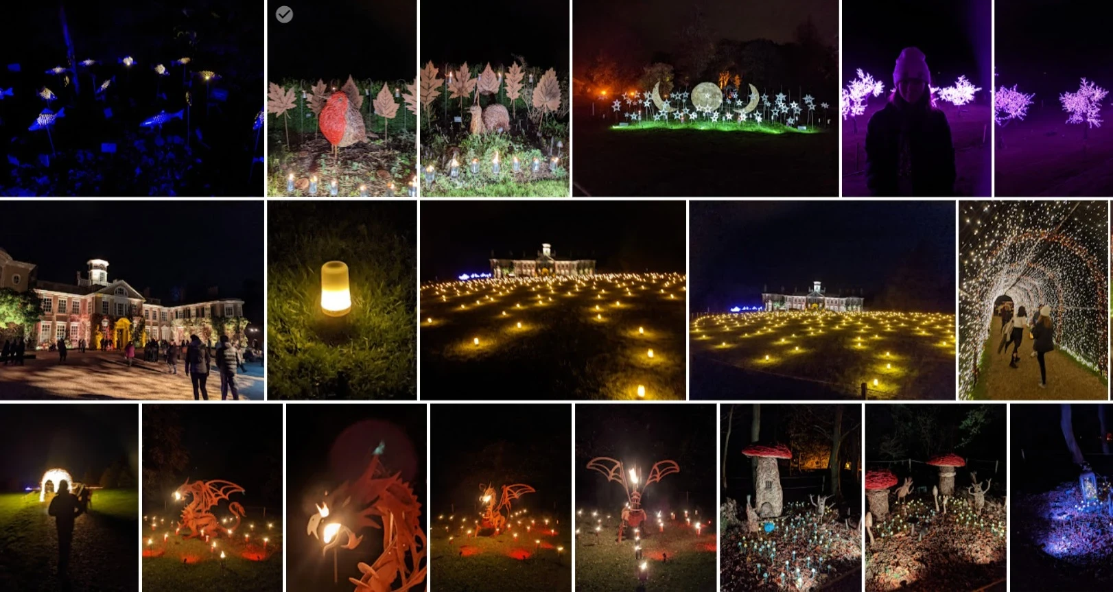 Montage of outdoor light images