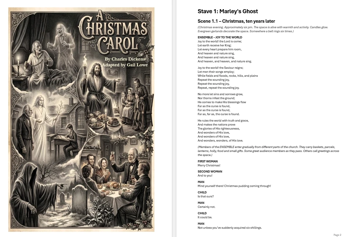 A script for A Christmas Carol