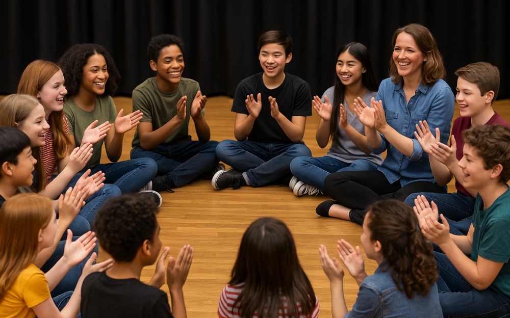 class doing a clapping game