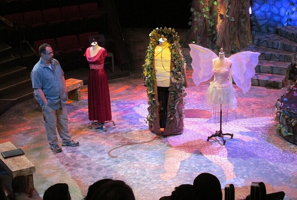 Ken Monday (director) and examples of set and costume from his production of A Midsummer Night's Dream