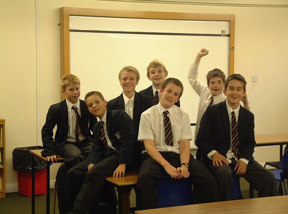 a group of school boys
