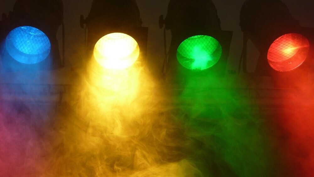 4 coloured stage lights