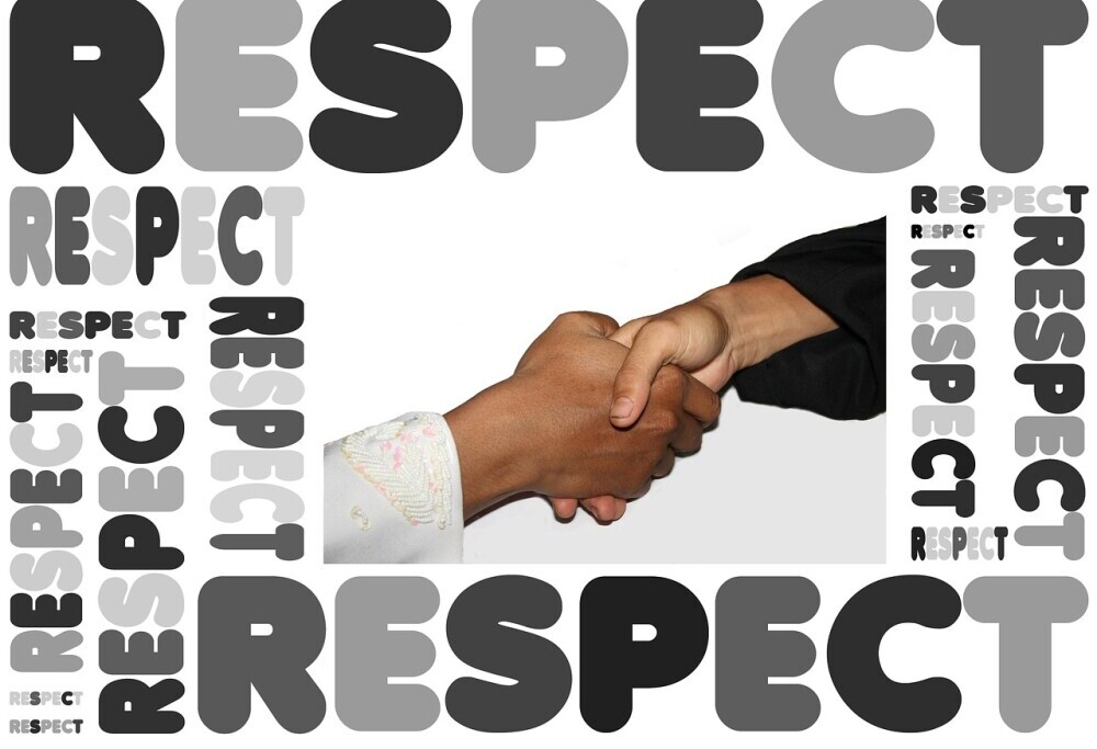 respect and hands shaking