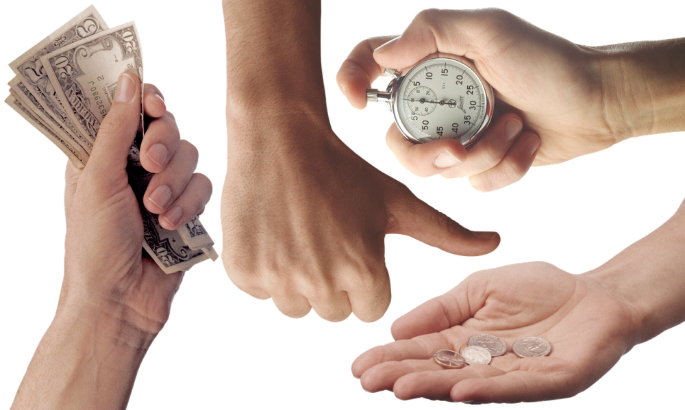 hands holding money