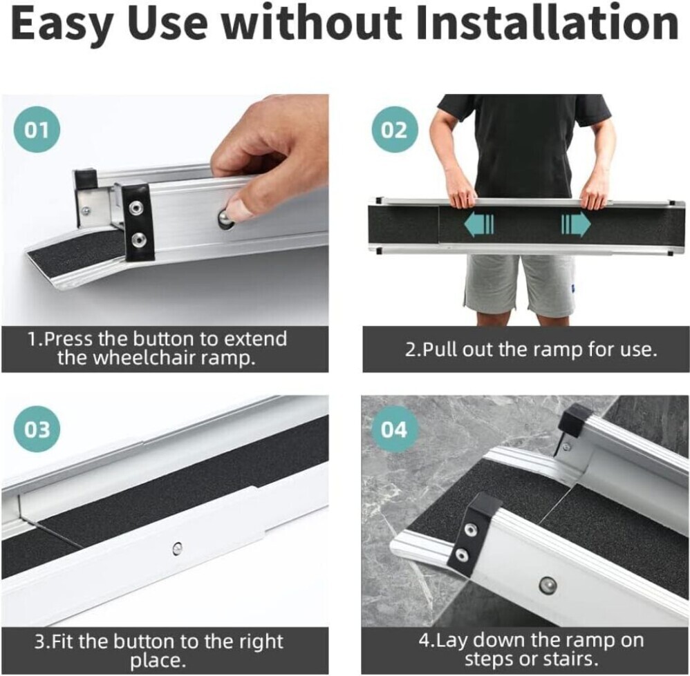 Portable telescopic wheelchair ramps