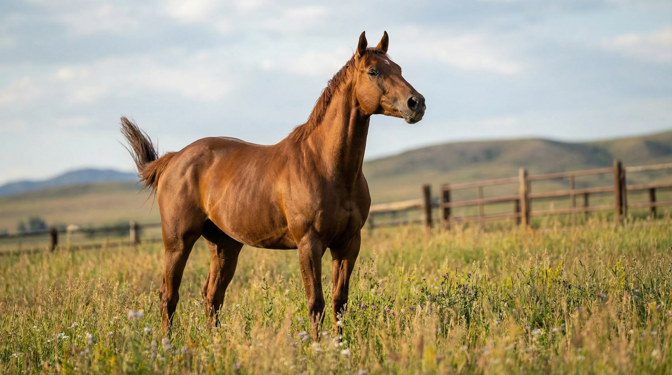 Horse displaying behavioral issues in a paddock
