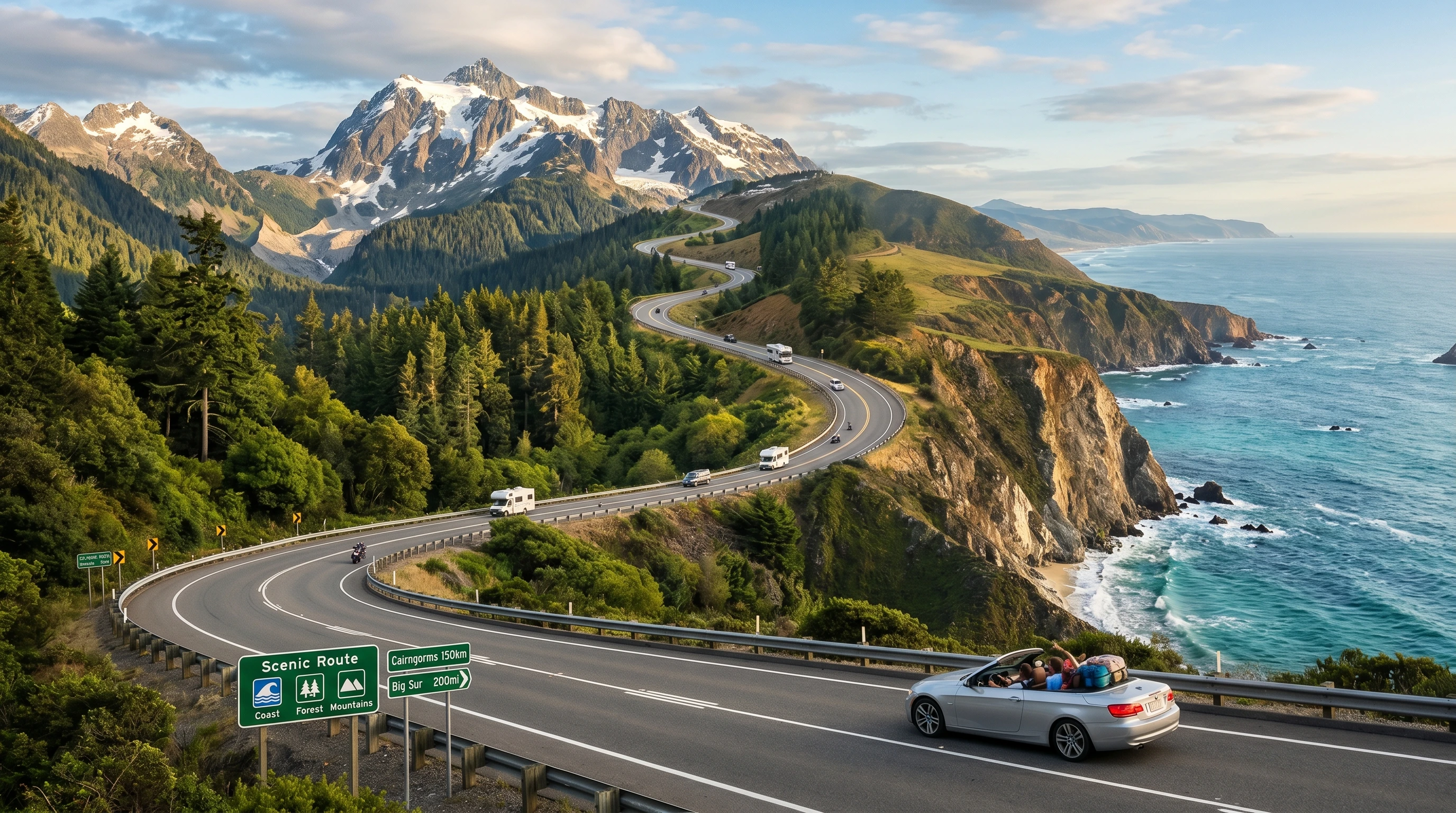 Epic road trip across scenic locations