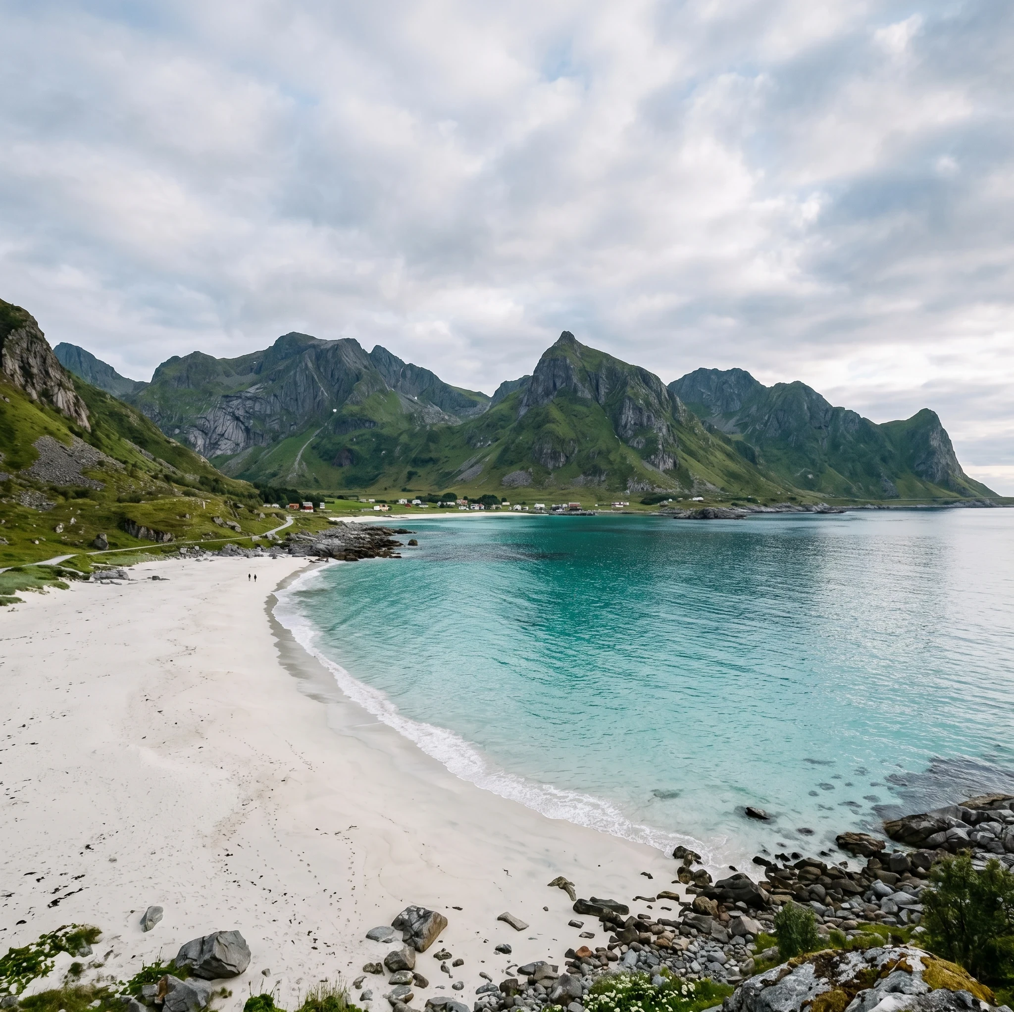 Haukland Beach turquoise water Norway