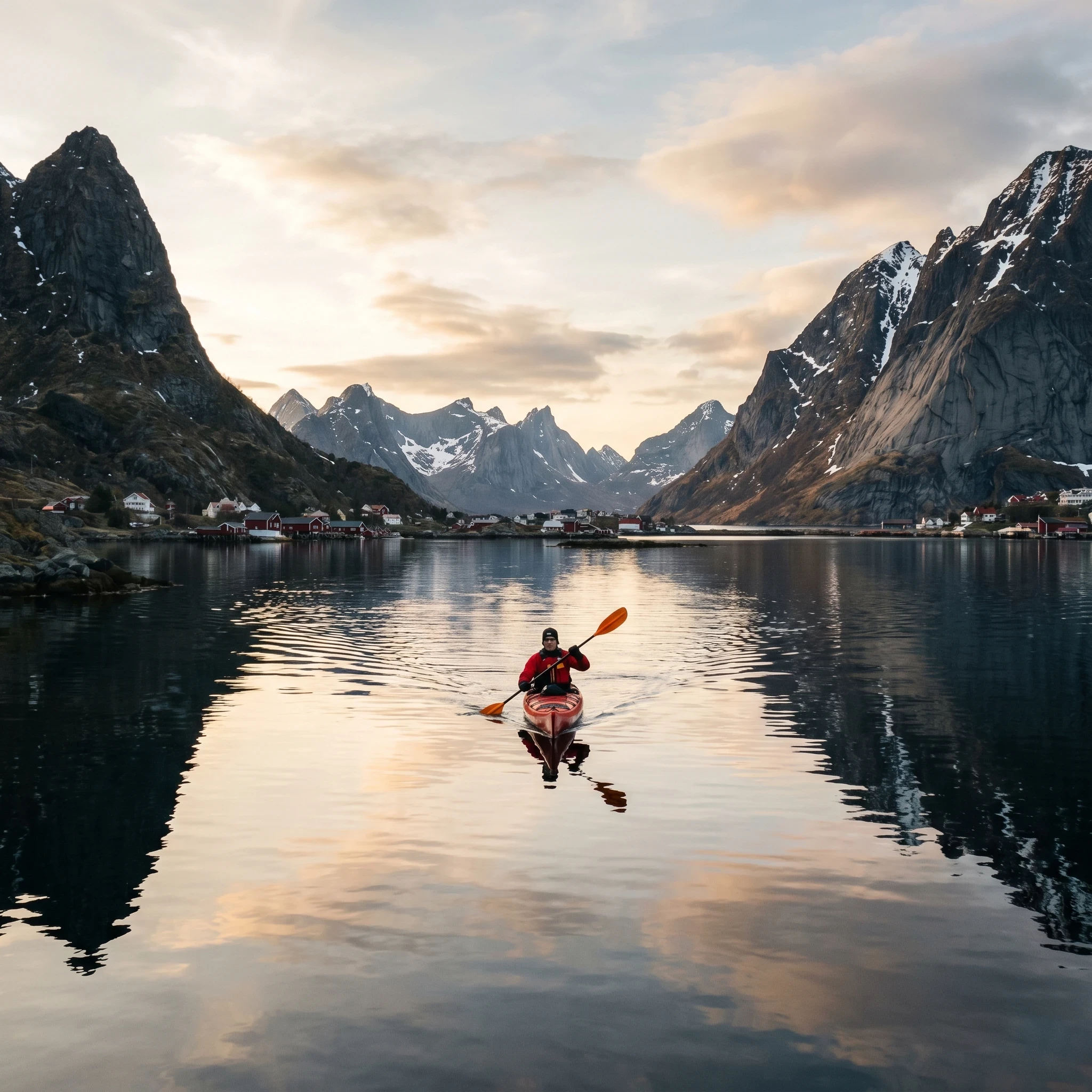 Kayaking in Reinefjord