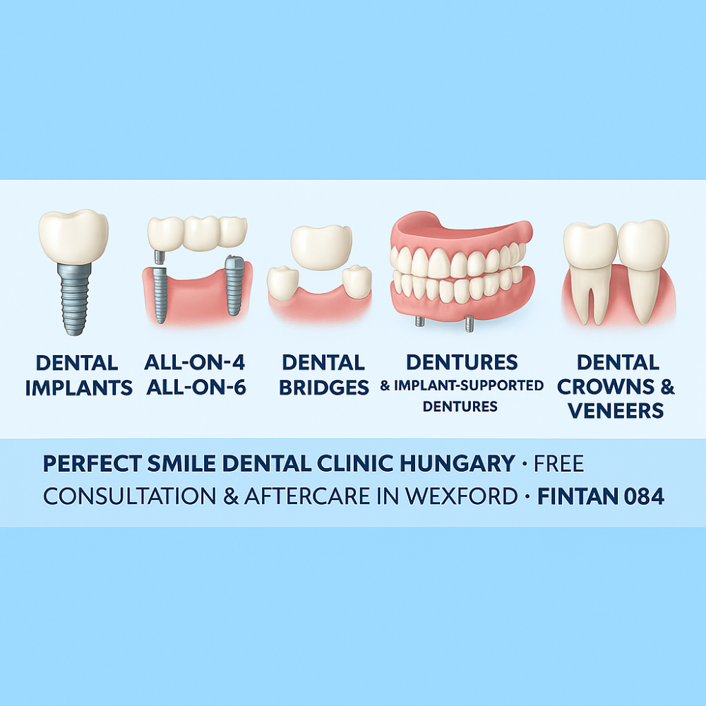 Dental implants, all on 4/6 implants, dental bridges, dentures, veneers crowns in Perfect Smile Hungary image