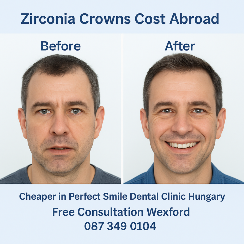Zirconia crowns cost abroad before and after treatment Perfect  Smile dental clinic Hungary image