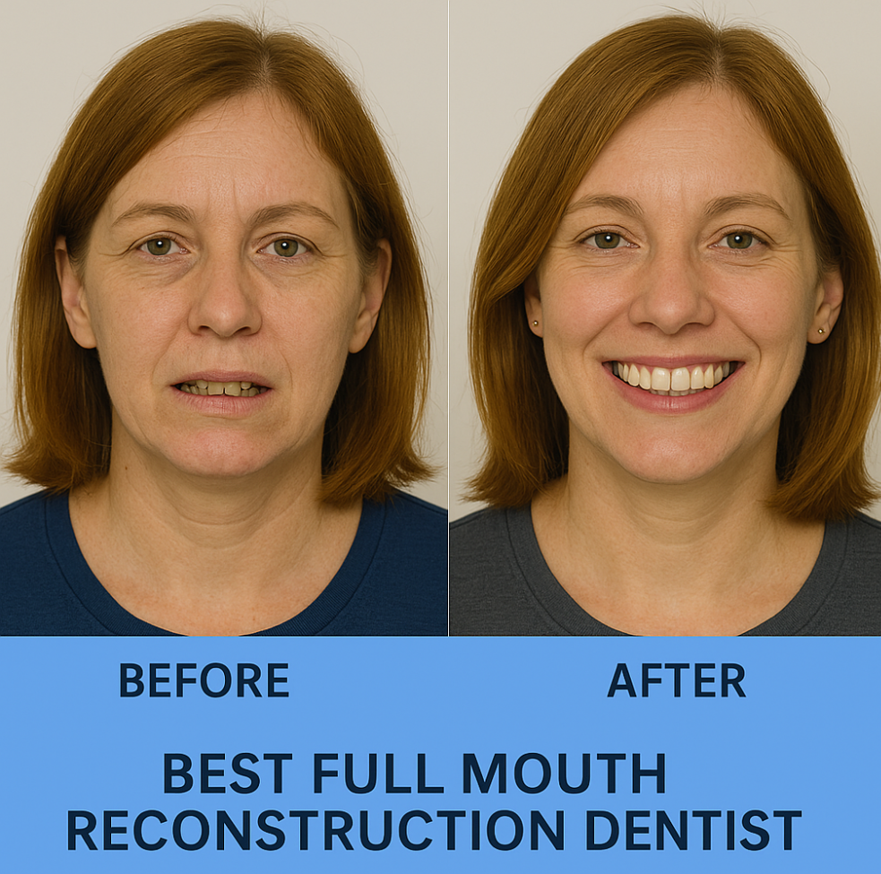 Full mouth reconsruction before after treatment image