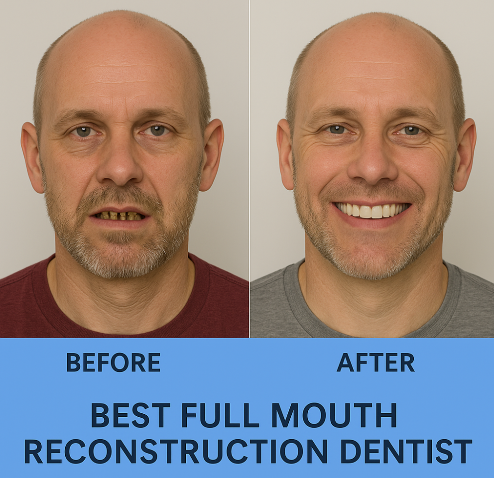 Best full mouth restoration dentist before after image