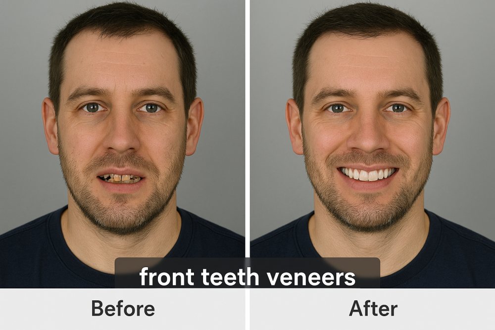 Front teeth veneers Male image