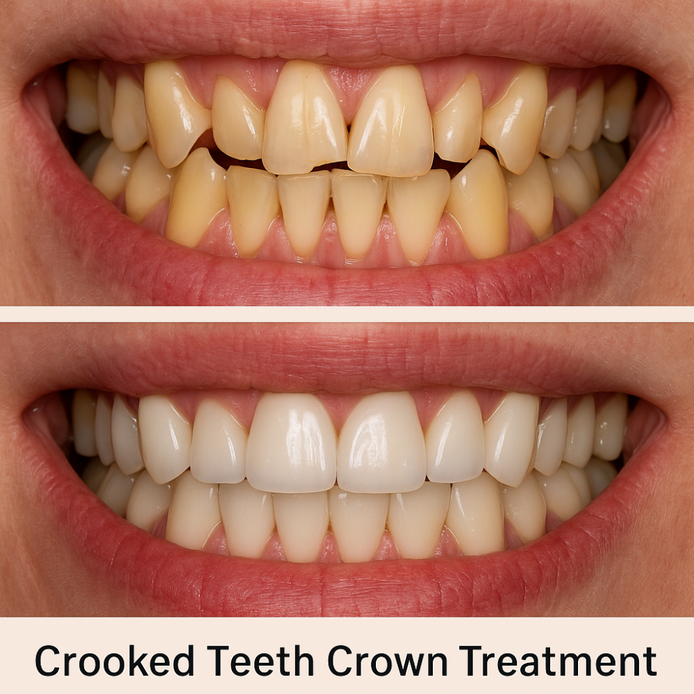 Crown treatment for crooked teeth image