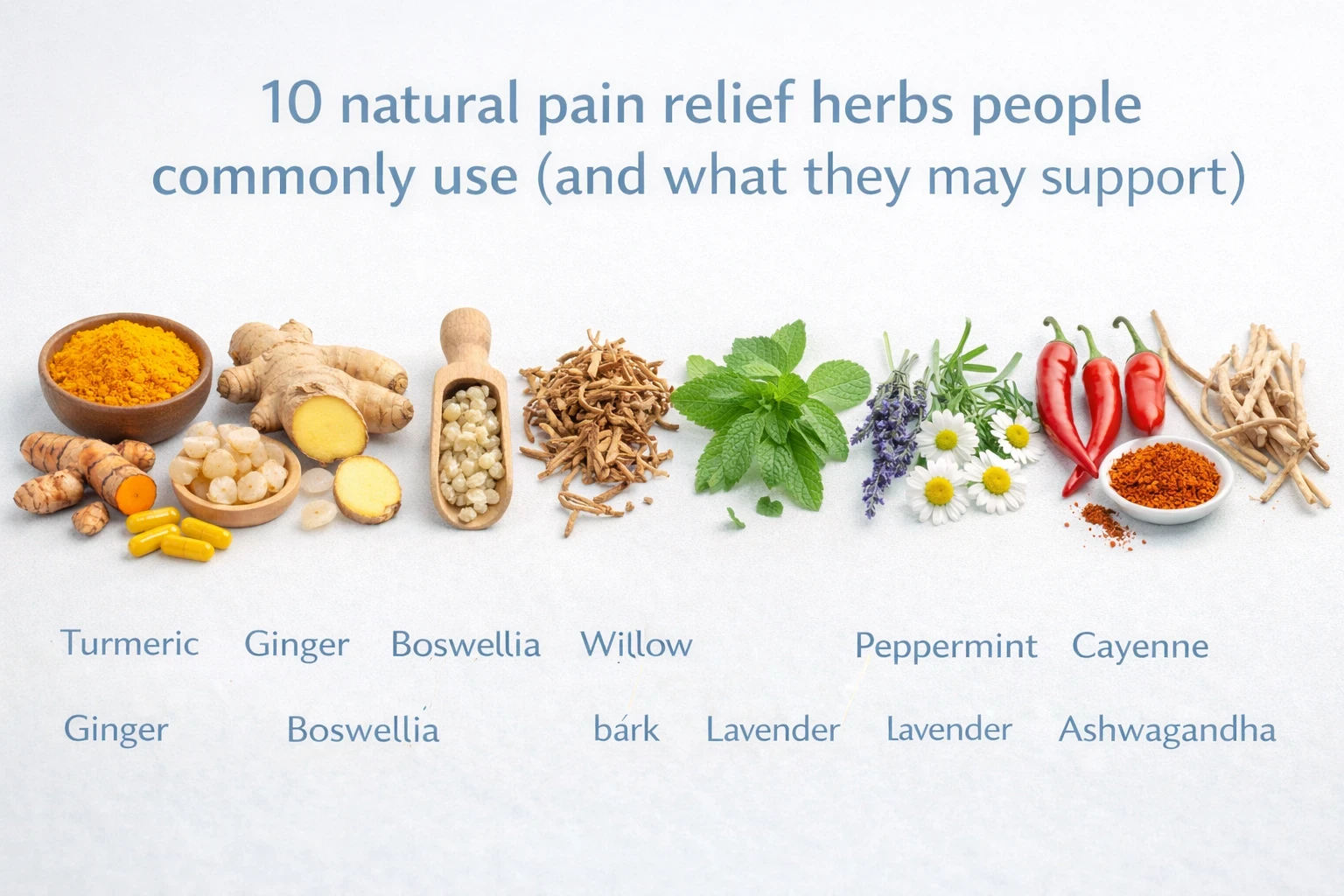 10 commonly used pain relief herbs image